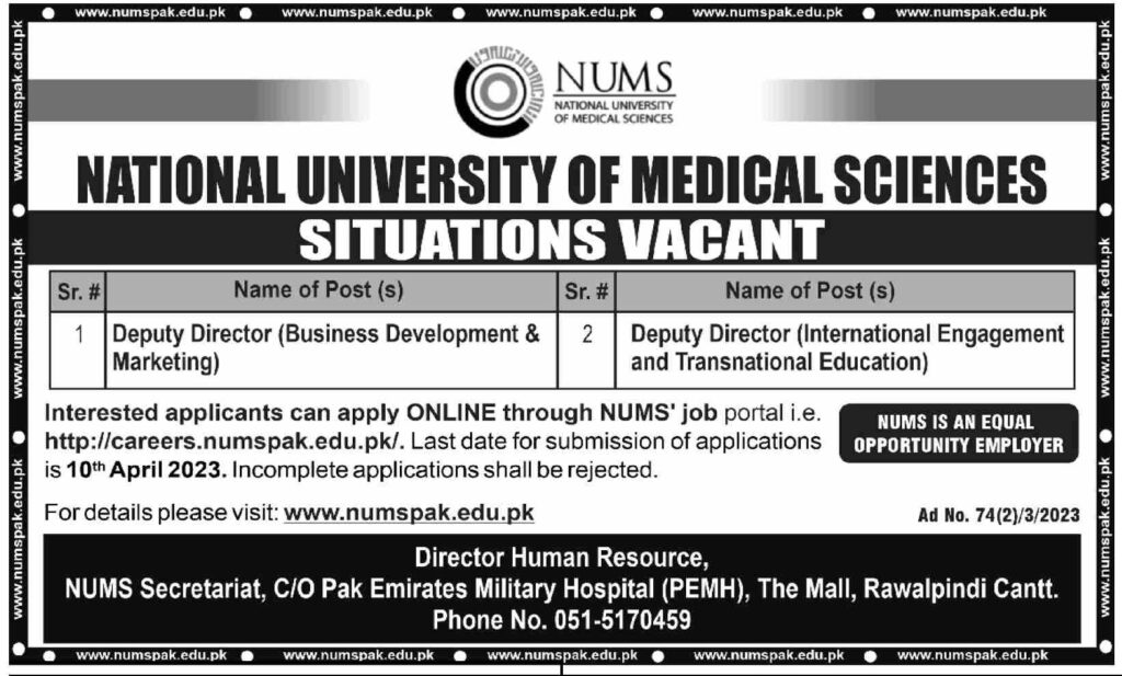 NUMS Jobs